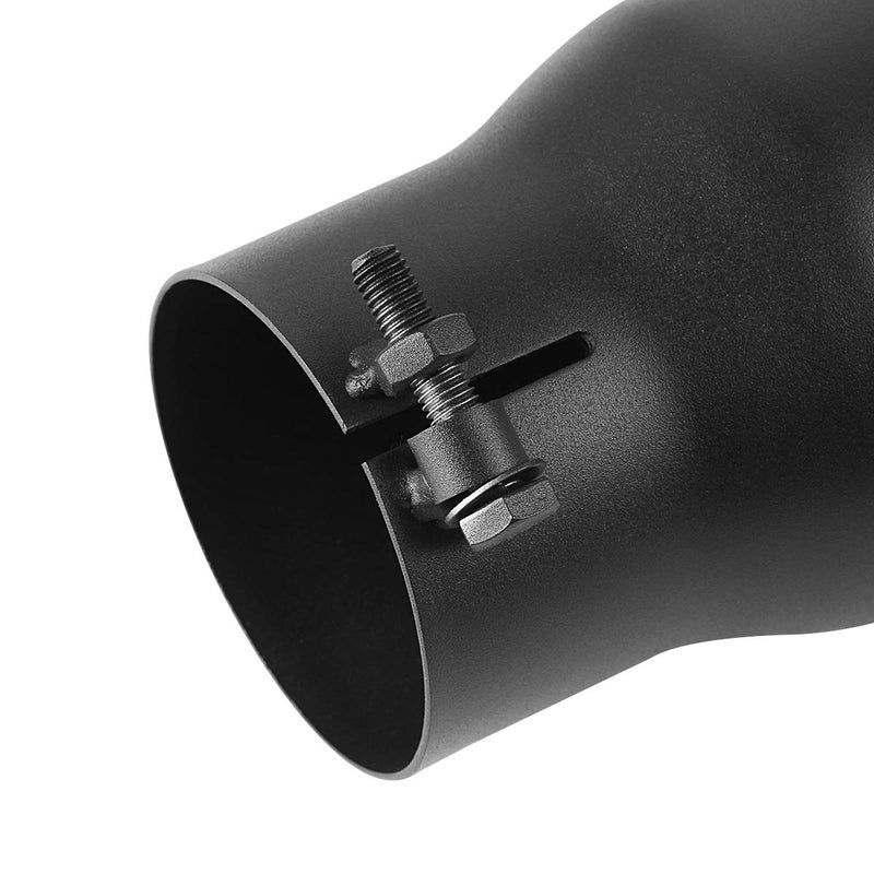 A-KARCK Exhaust Tip 3 Inch Inlet, 3" Inlet 4" Outlet 12" Long Black Coated Finish Muffler Tip For Truck Tailpipe, Stainless Steel Rolled Edge - Image 4